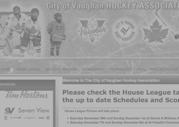 Vaughan Hockey web design and graphic design, branding, marketing, advertising, Toronto, Greater Toronto Area, GTA, Stouffville, York Region, Aurora, Newmarket, Markham, Richmond Hill, Ontario