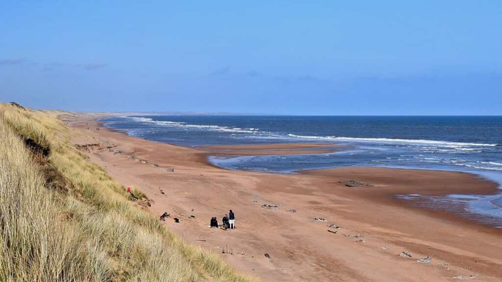 A sunny day at Blackdog Beach, north of Aberdeen
