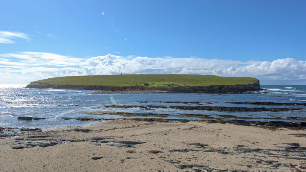 The Brough of Birsay and causeway in Orkney