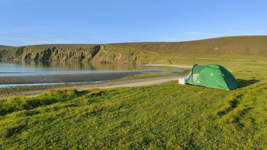 Camping at Tresta on Fetlar