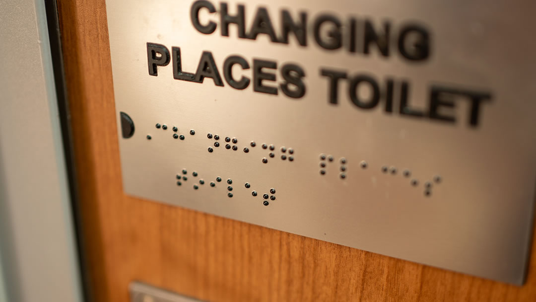 Changing Places toilet braille sign