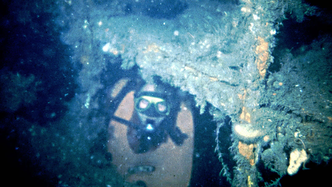 Diver in a Scapa Flow ship