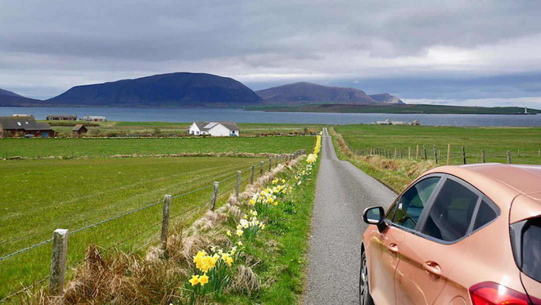 Driving in the Orkney islands