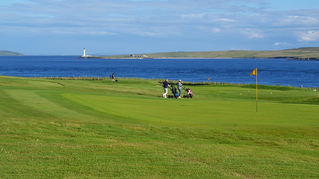 Enjoying a round at Stromness Golf Course