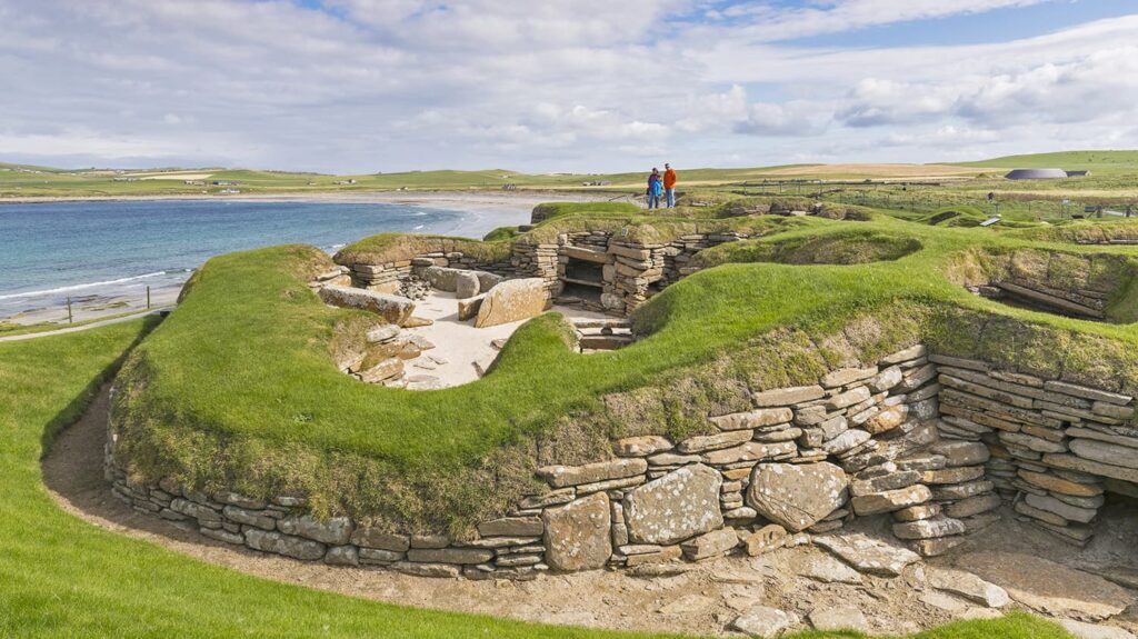 Exploring Skara Brae in Orkney