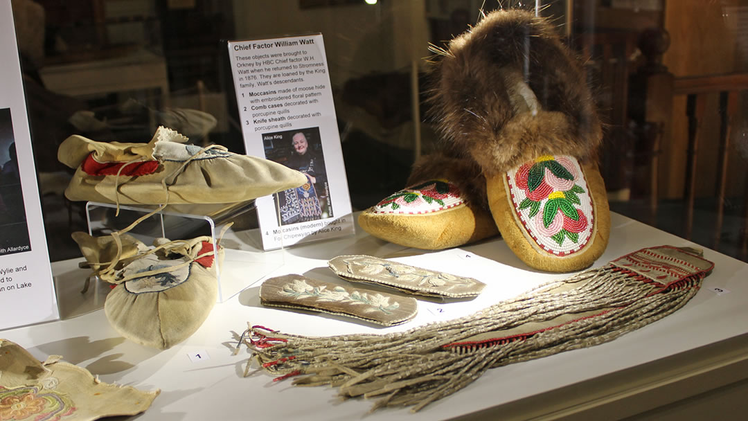 Handmade goods from First Nation and Orcadian families, pictured in Stromness Museum