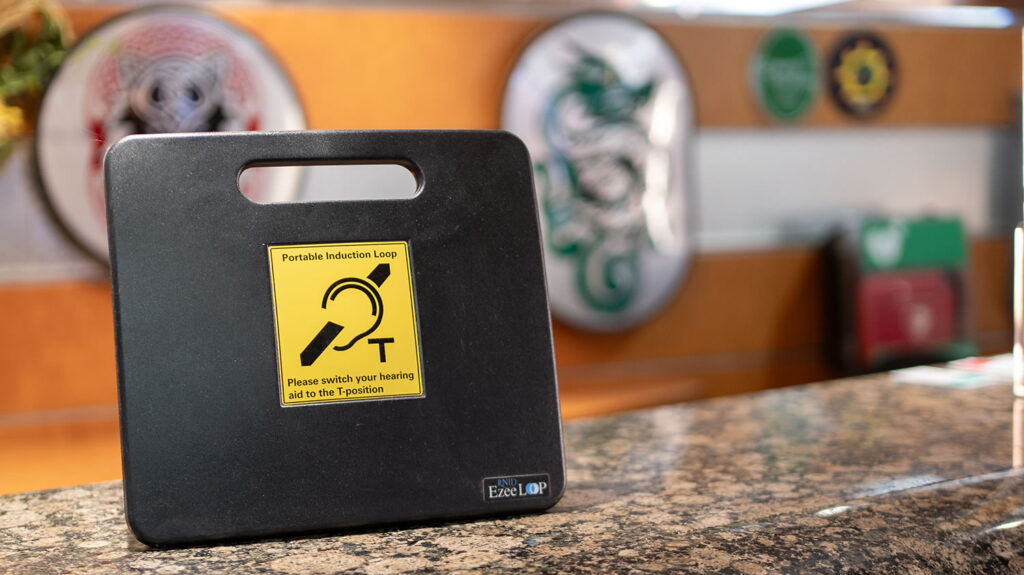 Hearing Loop at the ship's reception desk