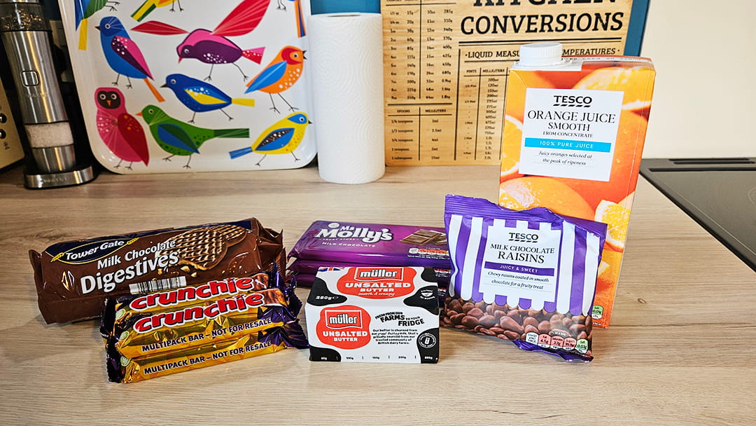 Ingredients for honeycomb rocky road