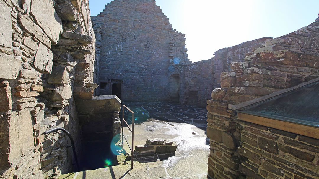 Inside Noltland Castle in Westray, Orkney