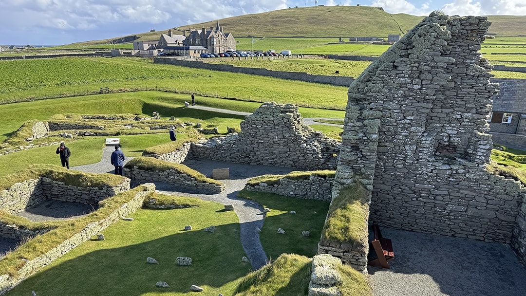 The view from the top of the stairs at Jarlshof, Shetland