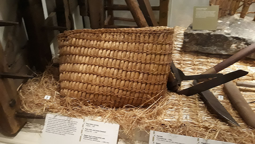 Keishie baskets used by crofters with their Shetland Ponies - on display in the Shetland Museum and Archives