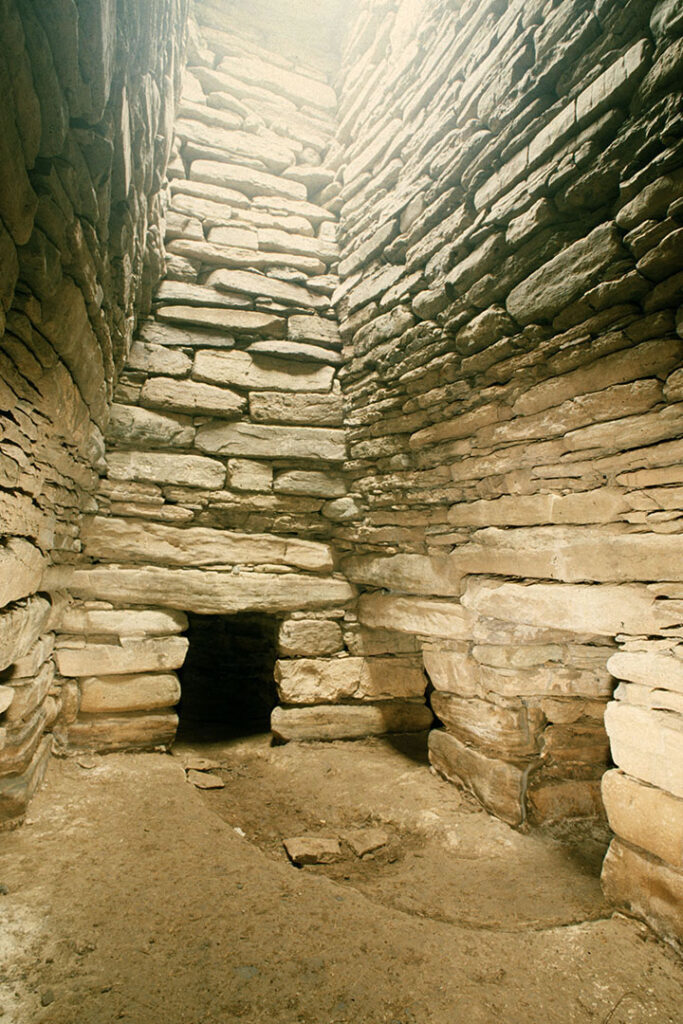 Quoyness chambered tomb interior in Sanday Orkney