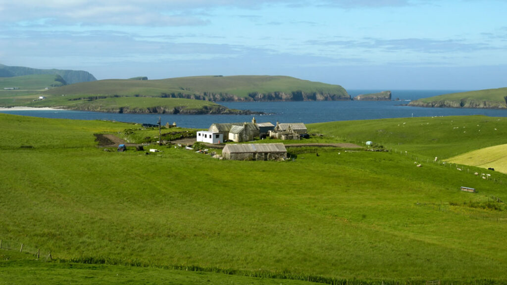 Rerwick bay on the west of Shetland’s South Mainland