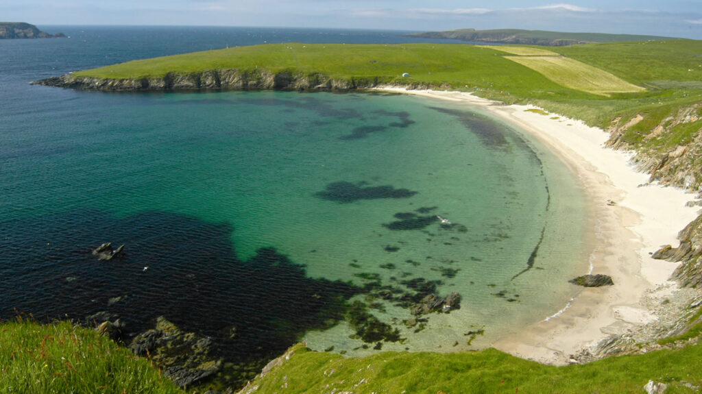 Rerwick beach in the south of Shetland