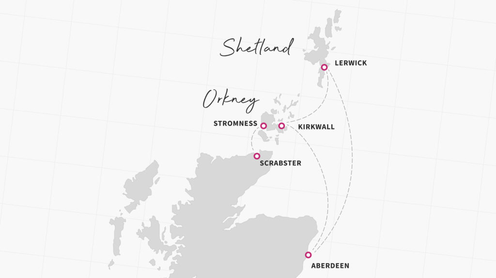 NorthLink Ferries route map