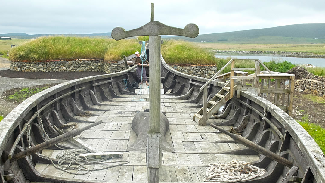 Skidbladner - a viking galley at Haroldswick, Unst