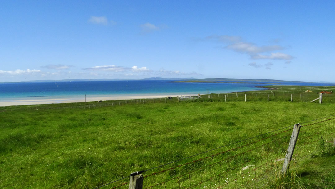 St Catherine's Bay and view towards Linga Holm