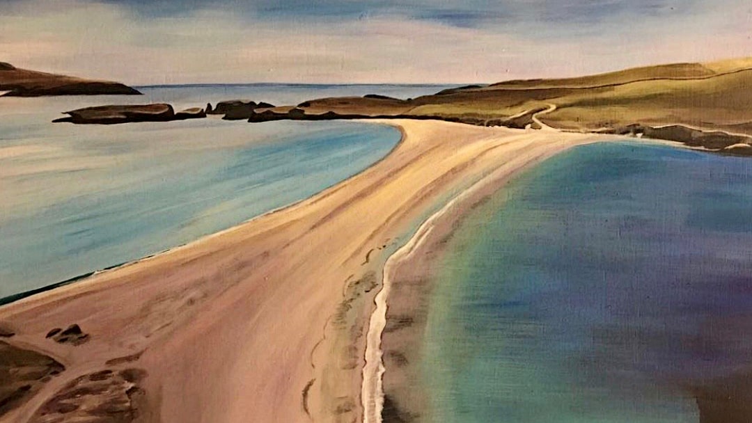 St Ninians Isle, a beautiful location captured in a painting