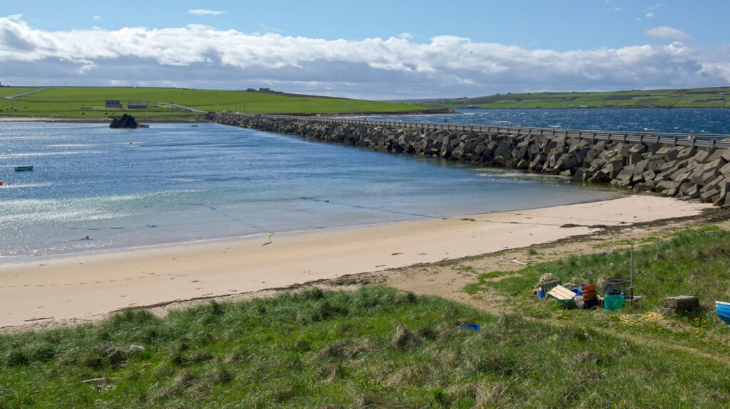 The Churchill Barriers link some of the South Isles to the Orkney Mainland