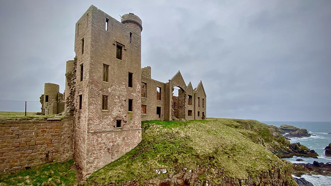 The dramatic cliffside ruins of Slains Castle