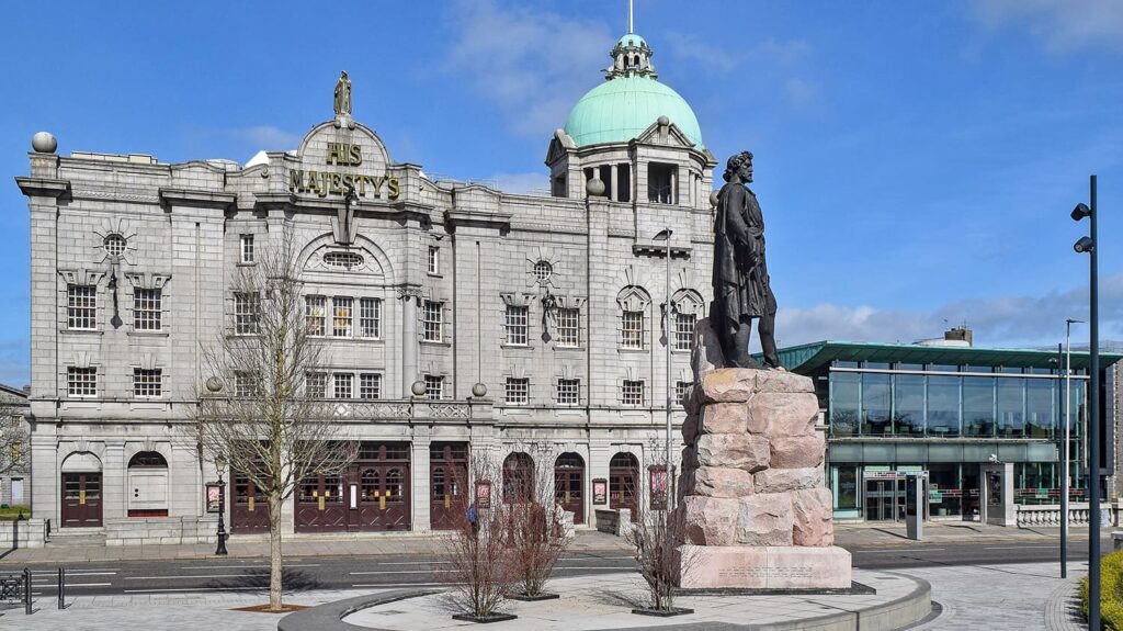 The exterior of His Majesty's Theatre in Aberdeen