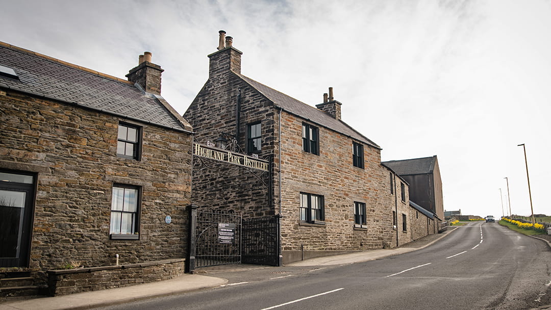 The exterior of the Highland Park Distillery in Orkney