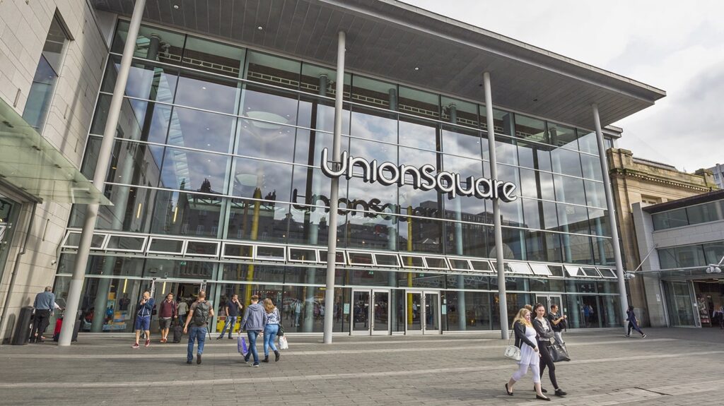 The exterior of Union Square in Aberdeen