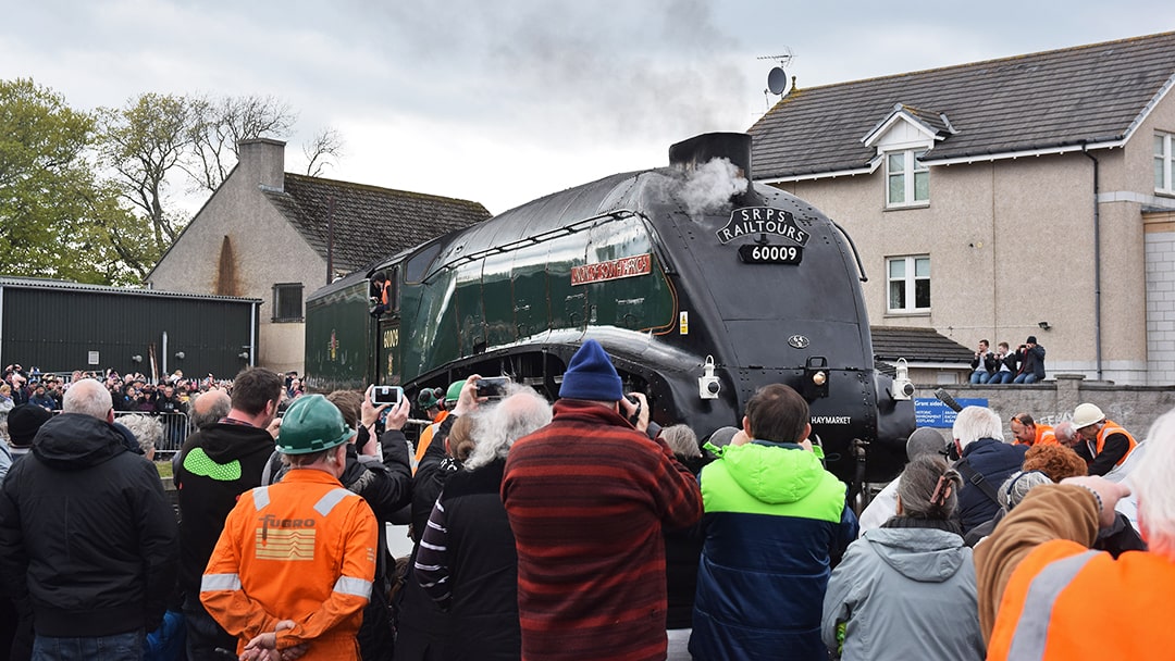 Watching the Union of South Africa steam train being turned at Ferryhill